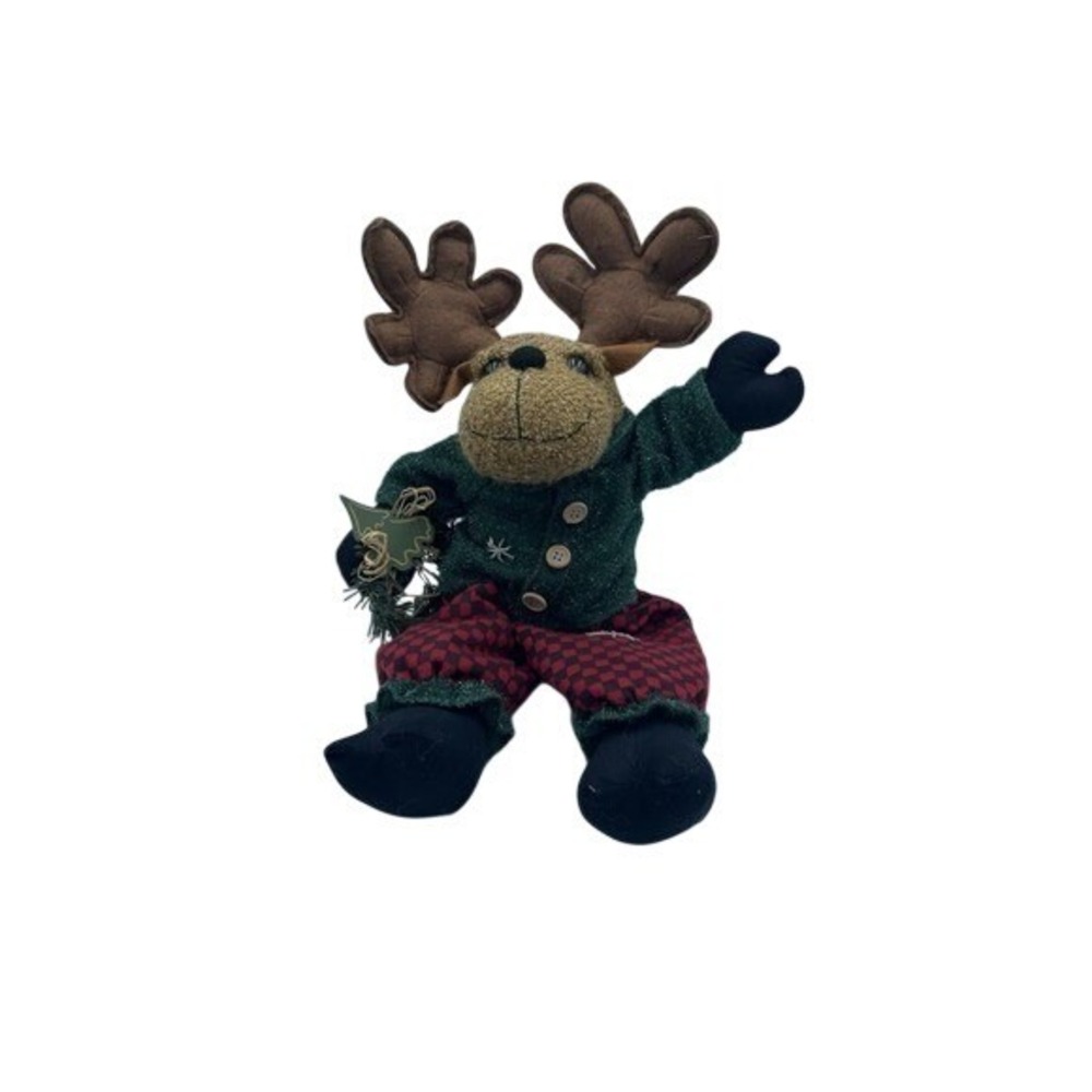 Shelf Sitting Christmas Holiday Moose Cute holiday decoration.